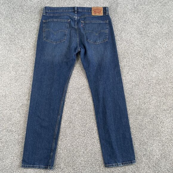 Levis 505 Jeans Mens Blue Denim Regular Fit Straight Leg Stretch Size 36x32 - Picture 3 of 12